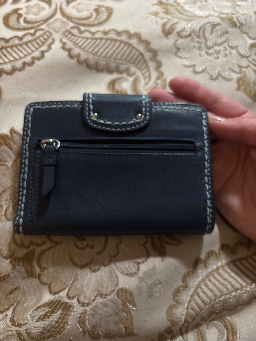 Coach Turnlock Leather Wallet in Navy Blue - Picture 3 of 5
